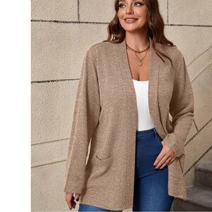 NWT Womens ShowMall Cozy Plus Open Car Sweater Sz 3X